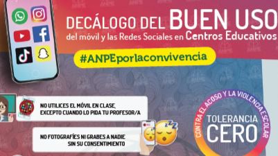 ANPE lanza una campaña sobre el buen uso del móvil y las redes sociales en los centros educativos