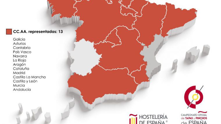 Veinticinco establecimientos hosteleros de trece comunidades autónomas competirán en el I ‘Campeonato oficial de Tapas y Pinchos de España’