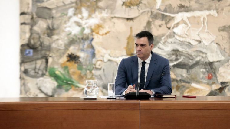 Pedro Sánchez durante la reunión del Comité de Gestión Técnica del Coronavirus.