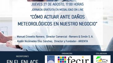 APEA organiza una jornada gratuita on line sobre "cómo actuar ante daños meteorológicos en nuestro negocio"