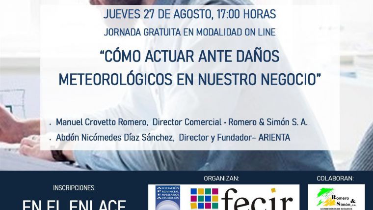 APEA organiza una jornada gratuita on line sobre 'cómo actuar ante daños meteorológicos en nuestro negocio'