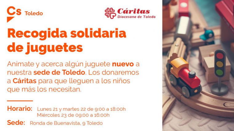 Cs Toledo organiza una recogida solidaria de juguetes nuevos que donará a Cáritas