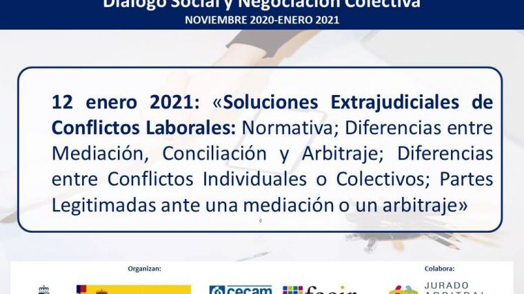 FECIR organiza martes día 12 de enero una webinar sobre soluciones extrajudiciales de conflictos laborales