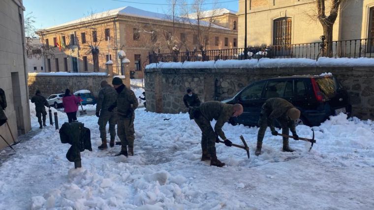 El dispositivo del Ejército para paliar los efectos del temporal se refuerza con nuevos efectivos que actuarán en municipios de Guadalajara y Toledo