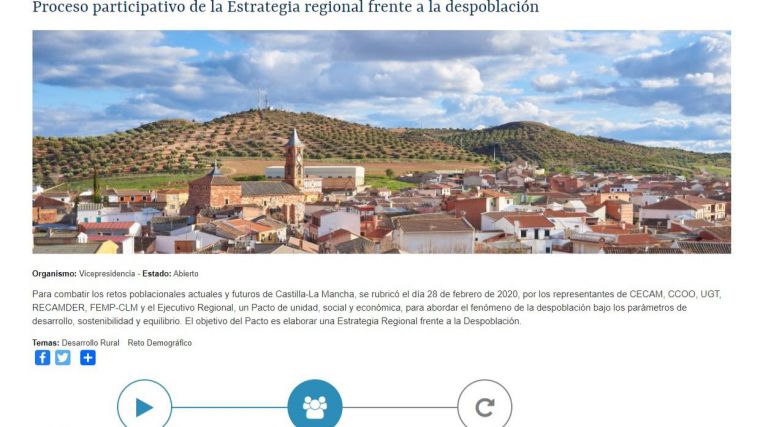 Castilla-La Mancha abre un cuestionario público para elaborar la Estrategia Regional frente a la Despoblación