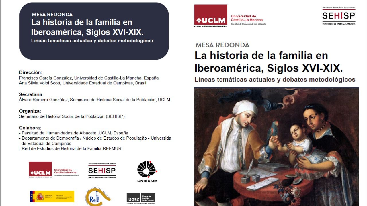 El Seminario de Historia Social de la Población analizará la familia iberoamericana en los siglos XVI-XIX