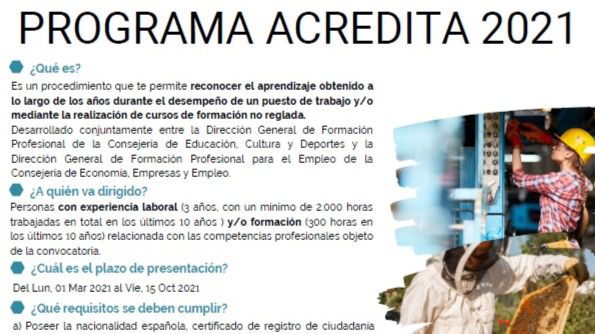 CEOE CEPYME Cuenca informa sobre Acredita 2021 a través del proyecto de asesoramiento de Formación Profesional