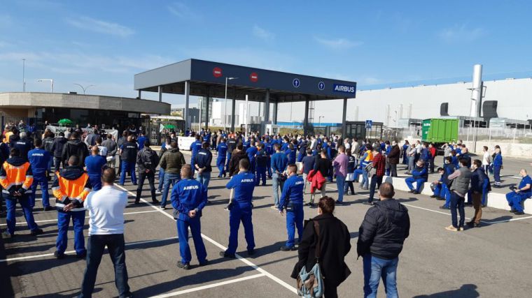 Las plantillas de Airbus en Illescas y Albacete se movilizan en defensa del empleo y contra el cierre de la factoría de Puerto Real