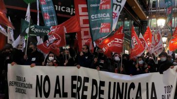 Movilización masiva en Castilla-La Mancha contra el ERE de Unicaja