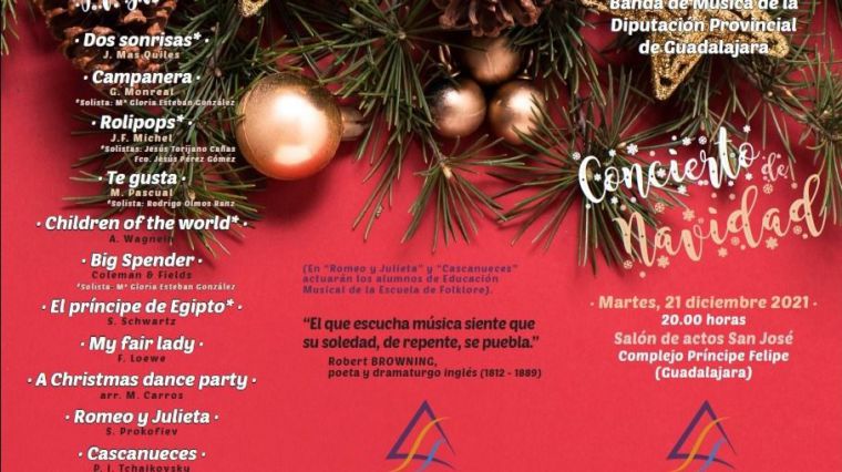 La Banda de Música de la Diputación de Guadalajara ofrecerá este martes 21 su Concierto de Navidad