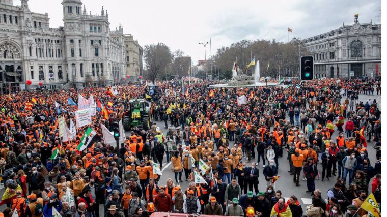 Manifestación de agricultores en Madrid