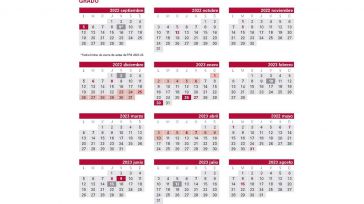 Este es el calendario del curso en la UCLM, que se inicia el 5 de septiembre
 