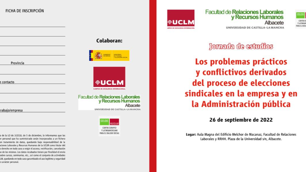 La UCLM analizará el proceso de elecciones sindicales en la empresa y en las administraciones públicas