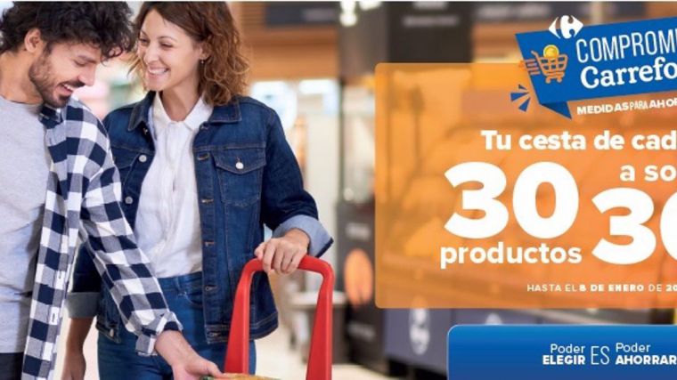 Carrefour lanza una cesta de 30 productos a 30 euros