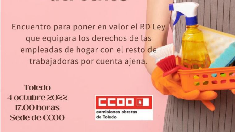 CCOO-Toledo organiza una jornada sobre el acceso al paro y la mejora de las condiciones de trabajo y de Seguridad Social de empleados del hogar