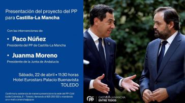 Juanma Moreno arropará a Núñez en un acto del Partido Popular en Toledo el próximo sábado 22 de abril