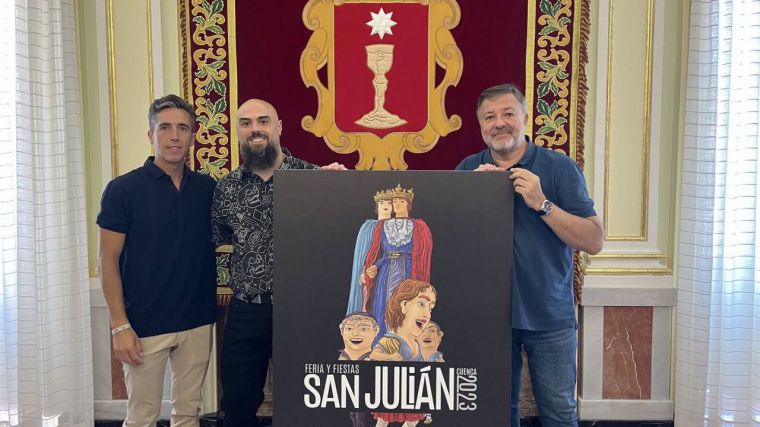 Gigantes y Cabezudos protagonizan el cartel de Arturo García Blanco para la Feria y Fiestas de San Julián de Cuenca