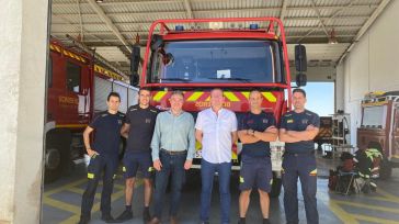 Juan Carlos Sánchez subraya el papel esencial que presta el servicio de bomberos de la Diputación de Toledo
