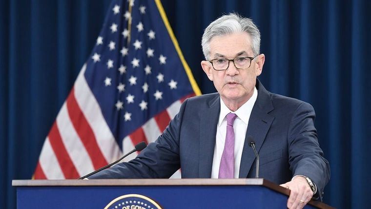 El presidente de la Reserva Federal de Estados Unidos, Jerome Powell, en la rueda de prensa posterior a la reunión de política monetaria del organismo celebrada el 19 de junio de 2019