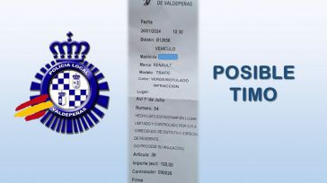 La Policía Local de Valdepeñas alerta sobre una estafa con multas falsas de la zona azul en el municipio