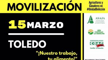 Agricultores y ganaderos reparten este viernes alimentos 'de la tierra' en Toledo como parte de su protesta