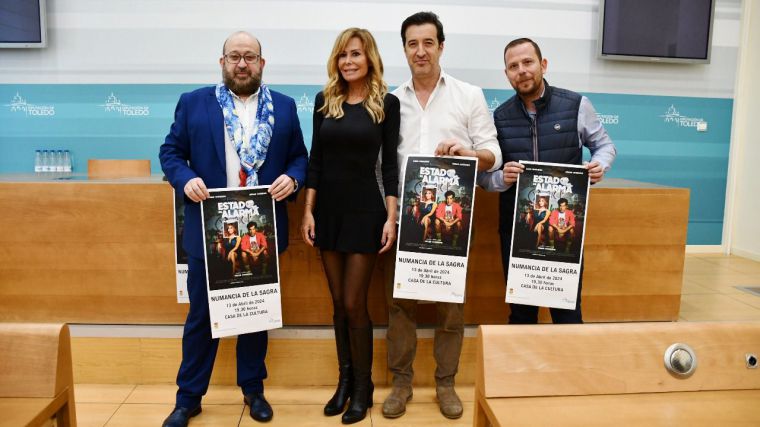 Lara Dibildos y Cesar Lucendo presentan en la Diputación de Toledo la obra de teatro que representarán en Numancia de la Sagra