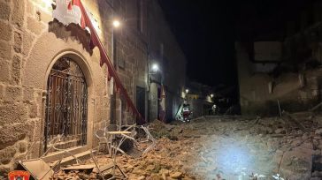 Se derrumba la fachada del antiguo Colegio de los Jesuitas de Oropesa a dos días de celebrar sus Jornadas Medievales