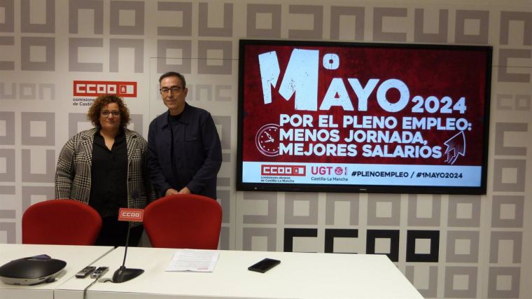 UGT y CCOO saldrán el 1º de Mayo a la calle en C-LM por el pleno empleo, menos jornada y mejores salarios