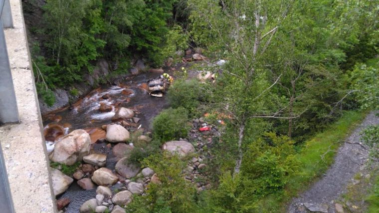 Una mujer de Albacete y dos hombres, fallecidos tras caer su coche al río en Benasque