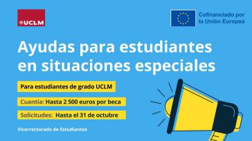Abierto el plazo de solicitud de ayudas para estudiantes en situaciones especiales matriculados en grado en la UCLM