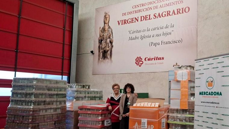 Mercadona dona 5.700 kilos de alimentos de primera necesidad a Cáritas en Toledo