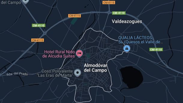 Cerrada la CM-4110 en Almodóvar del Campo por las precipitaciones