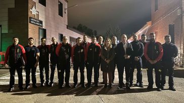 La presidenta de la Diputación de Toledo despide el contingente de bomberos que pone rumbo al levante