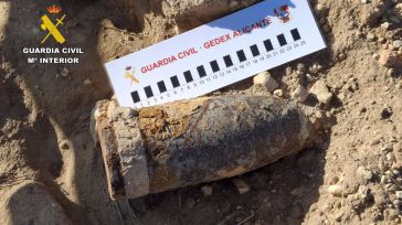 La Guardia Civil neutraliza un proyectil localizado en un terreno rural de Almansa