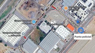 El Ayuntamiento de Azuqueca limita el tráfico en la zona más próxima a la nave del polígono Ródano incendiada