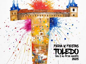 ‘Con T de Fiestas’, de José Ángel Ligero Martínez, ganador del concurso del cartel anunciador de la Feria y Fiestas de Toledo de agosto 2025
