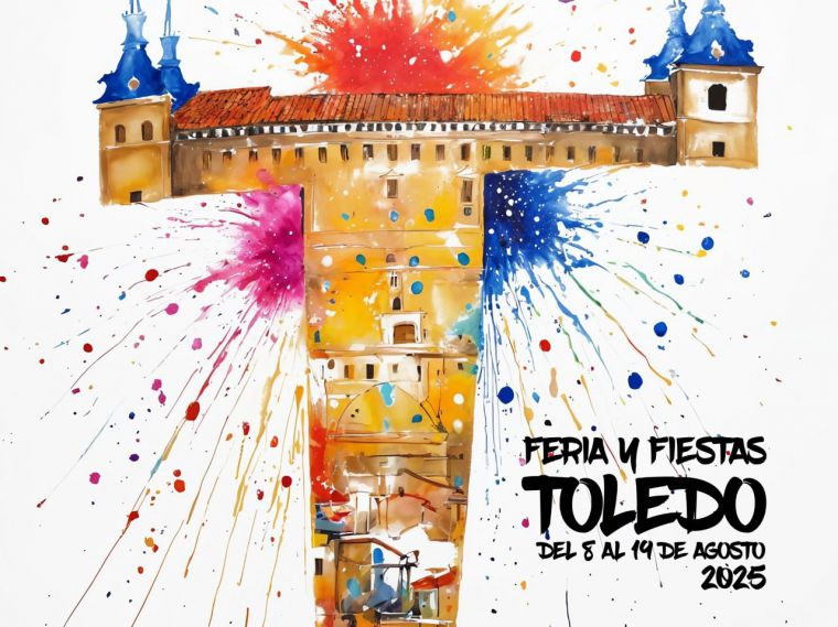 ‘Con T de Fiestas’, de José Ángel Ligero Martínez, ganador del concurso del cartel anunciador de la Feria y Fiestas de Toledo de agosto 2025