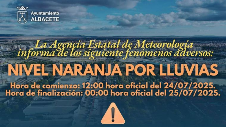 Albacete cierra parques y piscinas y suspende actividades al aire libre ante la alerta naranja por tormentas