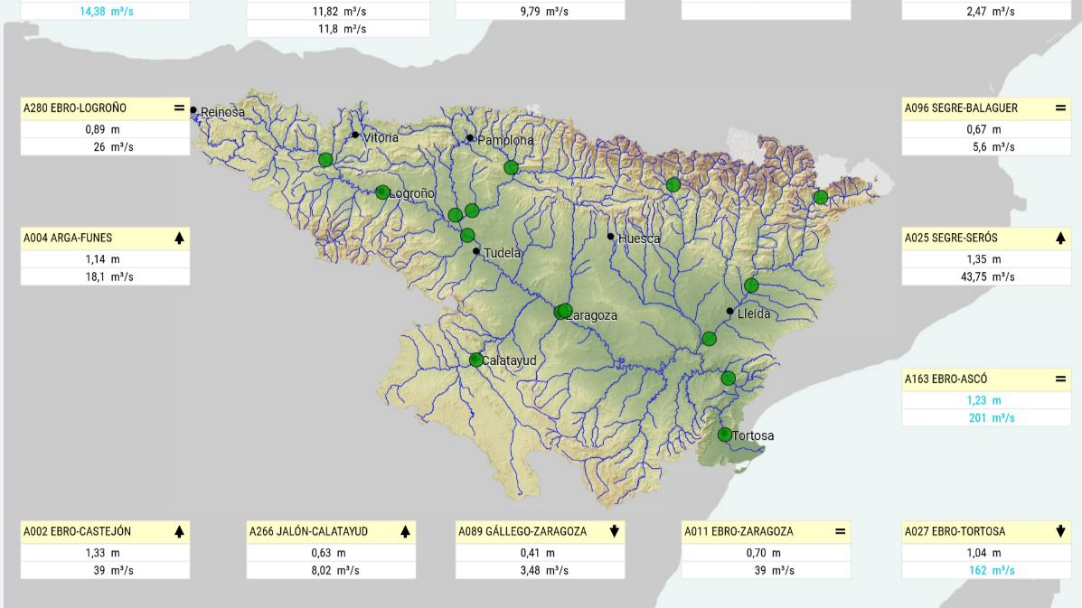 La CHE alerta de crecidas súbitas en cauces menores y barrancos en Soria, Guadalajara, Teruel y Castellón
