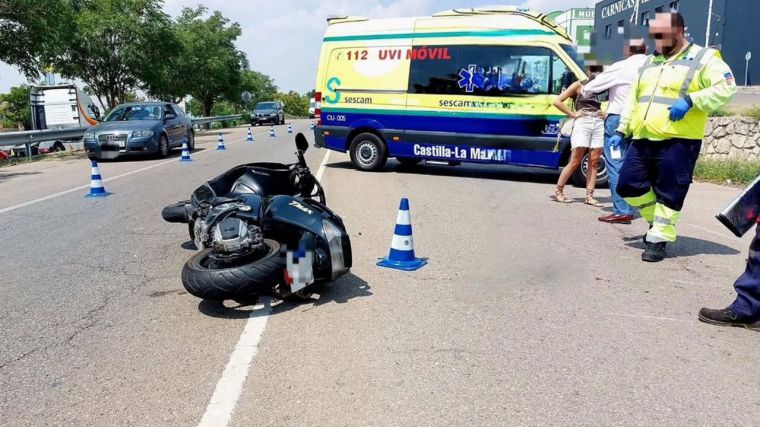 Herido un motorista tras chocar con un camión en el polígono de Los Palancares de Cuenca