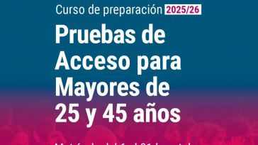 La UCLM abre hasta el 31 de octubre la matrícula del curso preparatorio para las pruebas de acceso para mayores de 25 y de 45 años