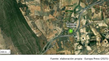 Abierto al tráfico el carril izquierdo de la A-2 en Torremocha del Campo, cortado tras el vuelco de un camión