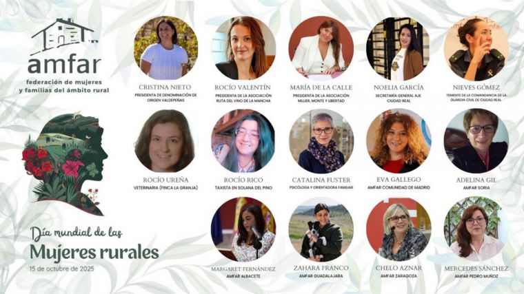 Amfar visibilizará en Ciudad Real la renovación del campo con 14 mujeres referentes en el Día de las Mujeres Rurales