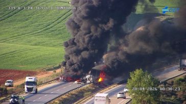 Cortada la A-3 en Honrubia tras una colisión entre dos camiones que ha causado dos heridos