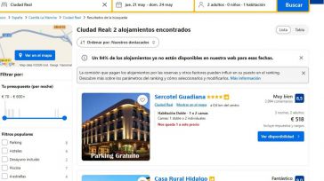 Ciudad Real registra unos niveles de ocupación hotelera del 94% durante este fin de semana