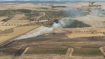 Extinguido en Villavaliente el incendio provocado por un accidente de tráfico