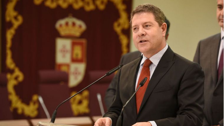 Emiliano García-Page en una comparecencia tras la reunión del Consejo de Gobierno itinerante en Illescas.