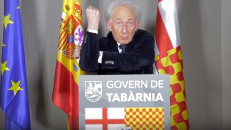 Albert Boadella, Presidente de Tabarnia, en una imagen del ya famoso vídeo de su 'discurso desde el exilio'.