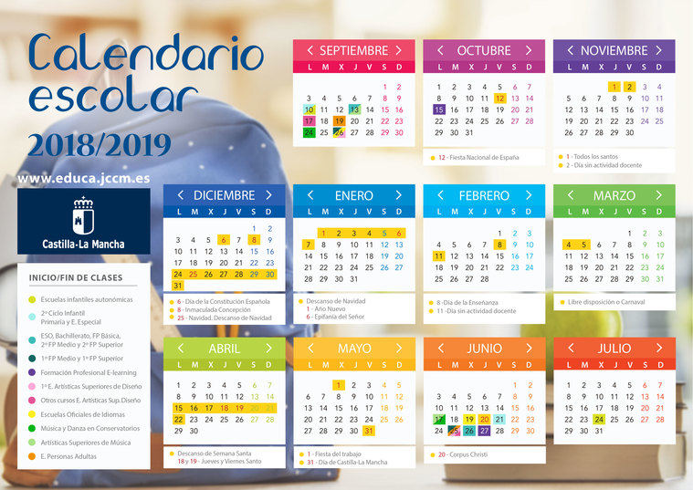 Conoce el calendario escolar para el próximo curso de cada provincia de Castilla-La Mancha